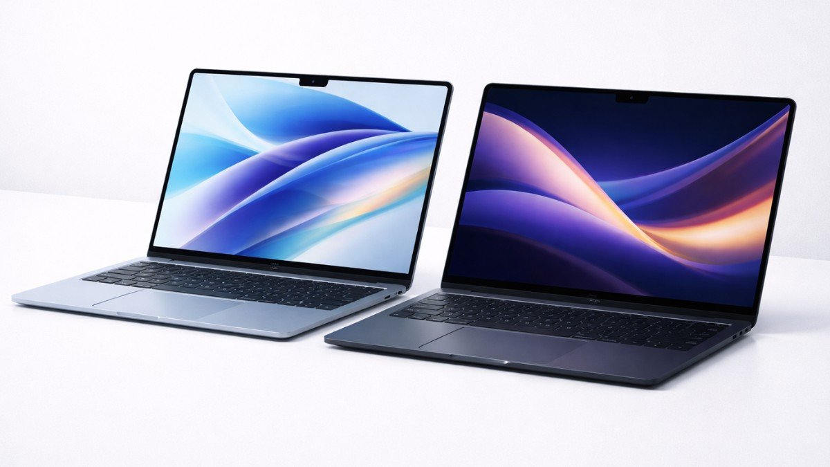 MacBook Air M5 vs M4 — two Apple laptops side by side UK 2026