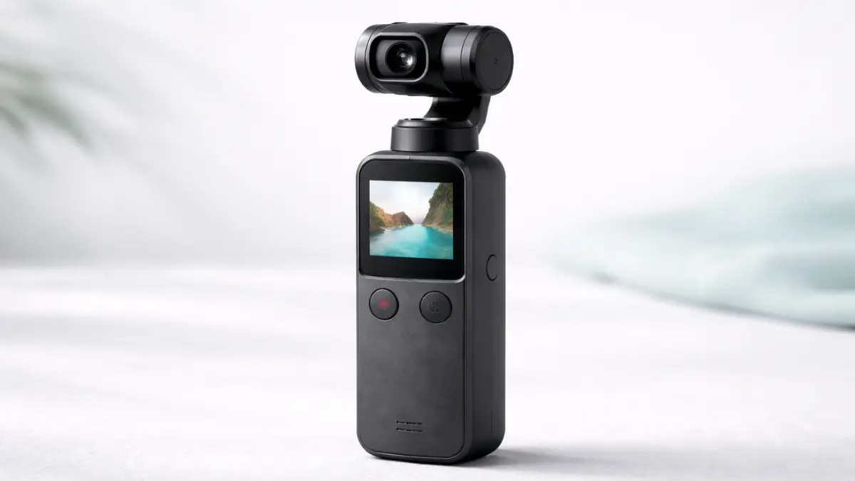 DJI Osmo Pocket 4 compact gimbal camera on light surface ahead of April 2026 UK launch